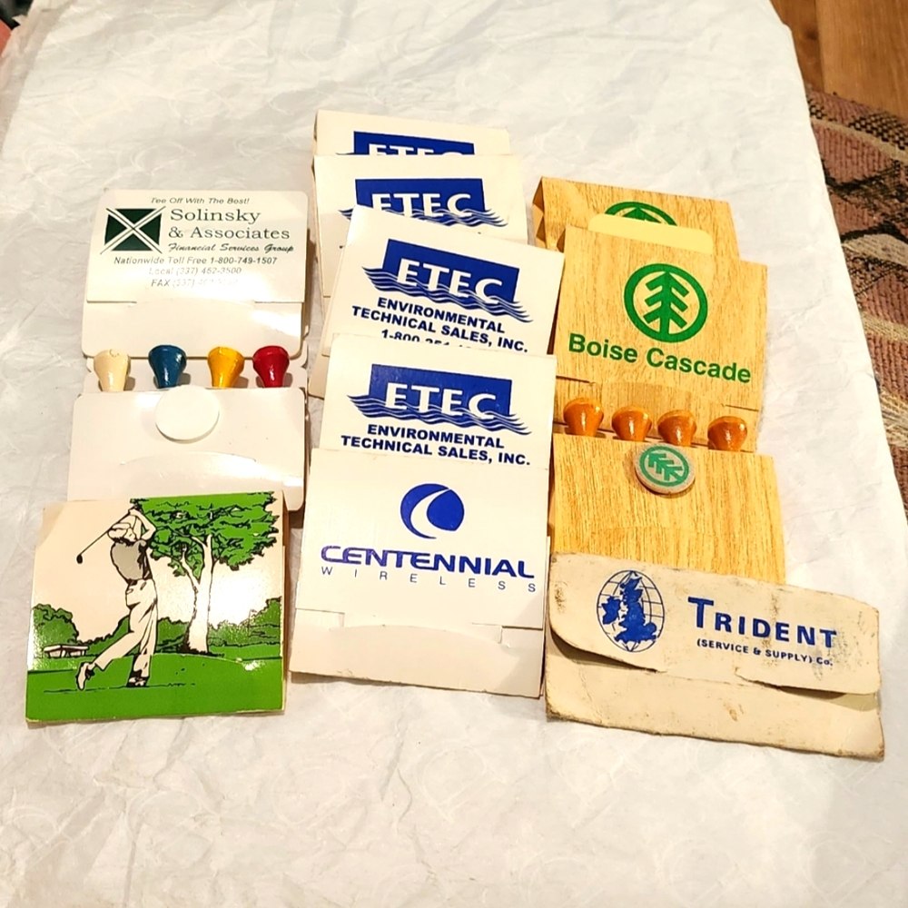 Lot of Golf Tees in Advertising packet 50 White and Multi